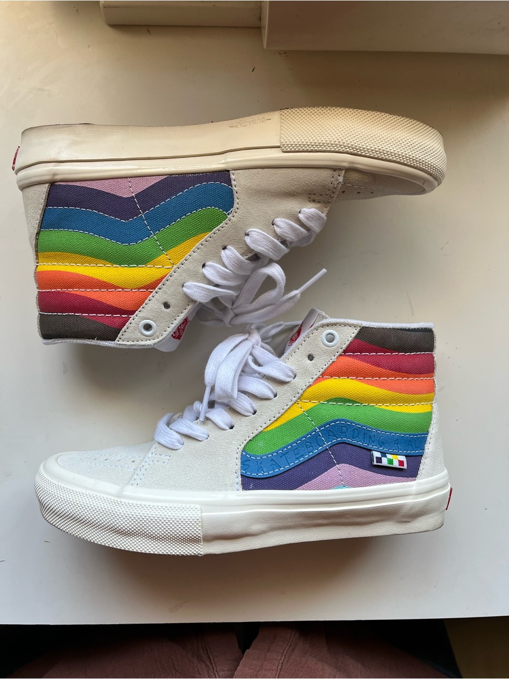 Rainbow high top vans!